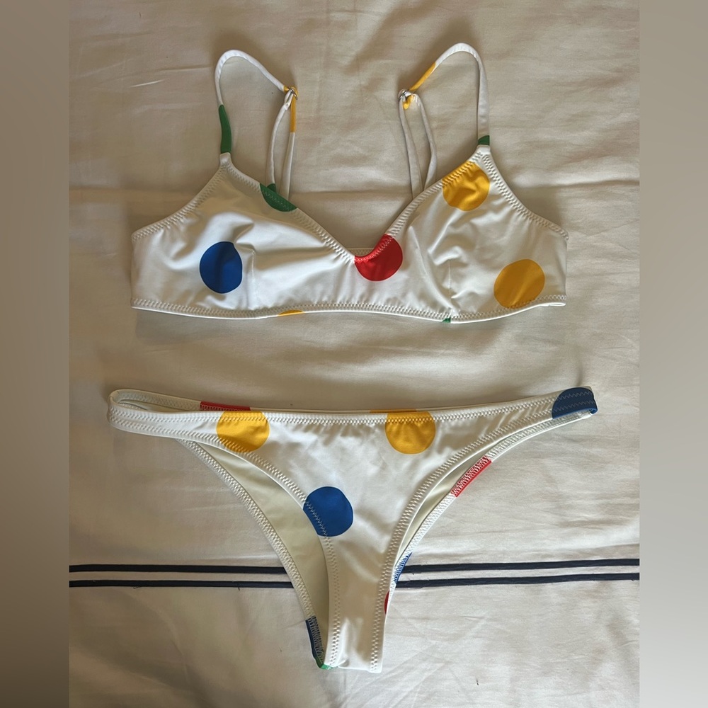 Solid & Striped Polka Dot Bikini Set - image 1